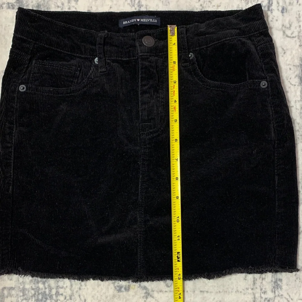 Brandy Melville Black Corduroy Mini Skirt